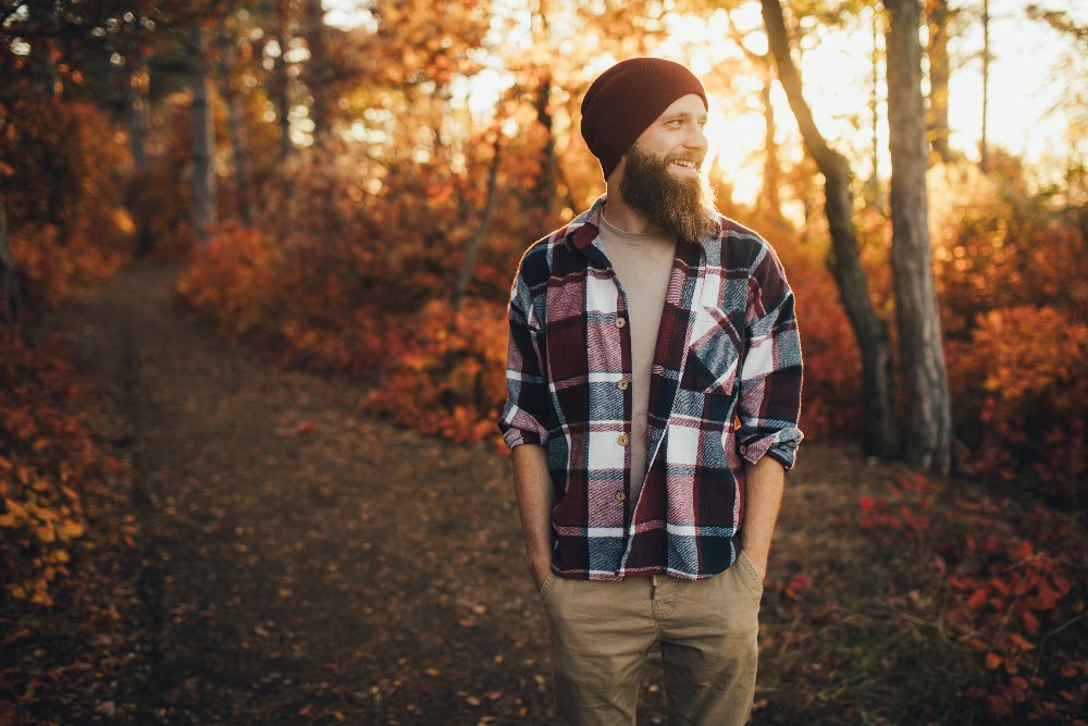 man in woods